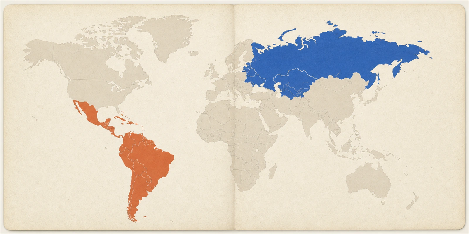 Map of Latin America, Central Asia and CIS markets